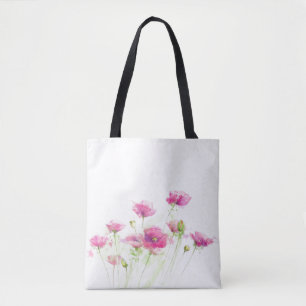 Tote Bag Pavots peints 3 d'aquarelle