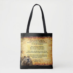 Tote Bag Pax Christos, Lion avec Ésaïe 11:6-9