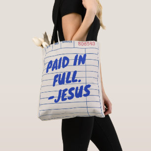Tote Bag 'Payé en totalité. - Jésus' Reçu de restaurant bei
