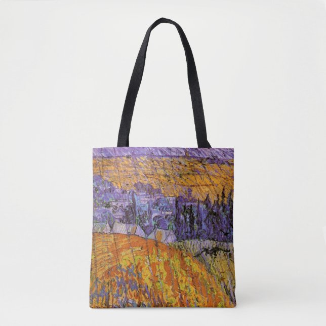 Tote Bag Paysage à Auvers en pluie par Vincent van Gogh (Devant)
