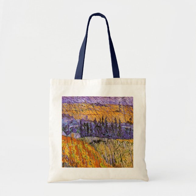 Tote Bag Paysage à Auvers en pluie par Vincent van Gogh (Devant)