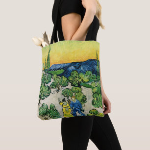 Tote Bag Paysage avec couple en promenade de Vincent van Go