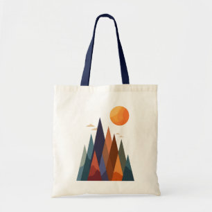 Tote Bag Paysage avec montagnes et soleil