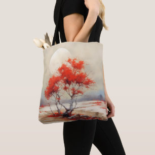 Tote Bag Paysage de l'arbre rouge