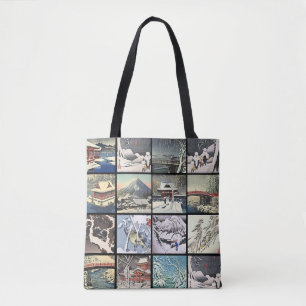 Tote Bag paysage de neige arbres peintures d'art japonaise