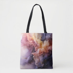Tote Bag Paysage d'encre de nuage floral lavande abstrait