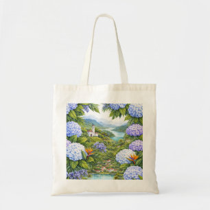 Tote Bag Paysage d'île d'hortensia des Açores