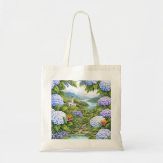 Tote Bag Paysage d'île d'hortensia des Açores