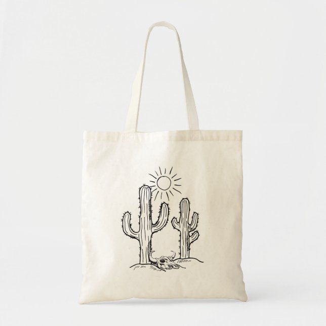 Tote Bag Paysage du désert de Cactus (Devant)