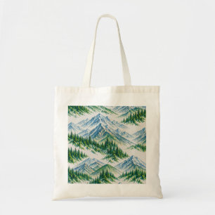 Tote Bag Paysage forestier de montagne enneigée