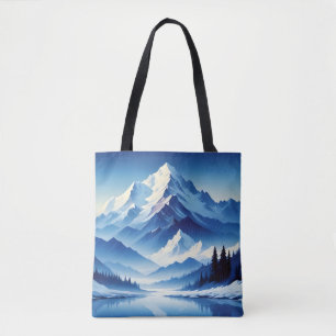 Tote Bag Paysage pittoresque Hiver Nature Art Arrière - pla