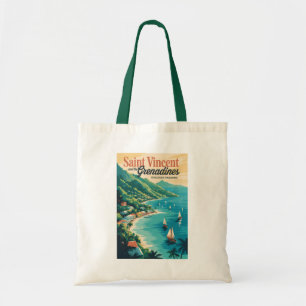Tote Bag Paysage Rétro de Saint-Vincent-et-les-Grenadines