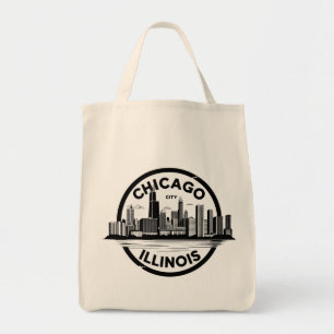 Tote Bag Paysage urbain vintage de Chicago Illinois Voyage 