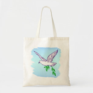 Tote Bag Peace Dove with Olive Branch Beach Fourre-tout