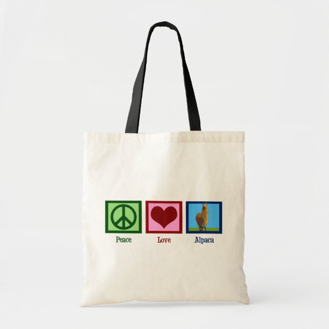 Tote Bag Peace Love Alpaca (Devant)