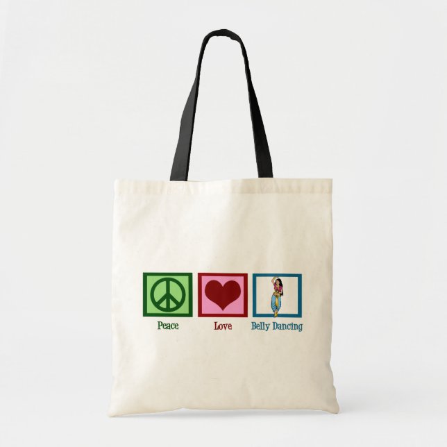 Tote Bag Peace Love Belly Dancing (Devant)