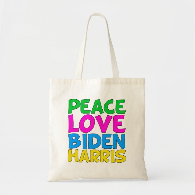 Tote Bag Peace Love Biden Harris (Devant)