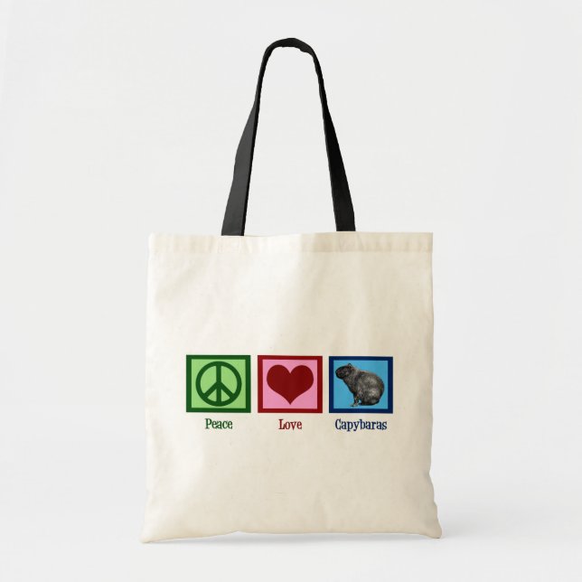 Tote Bag Peace Love Capybaras (Devant)