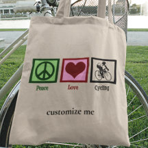 Peace Love Cyclist Cute Custom Cyclist