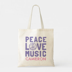 Tote Bag Peace Love Music