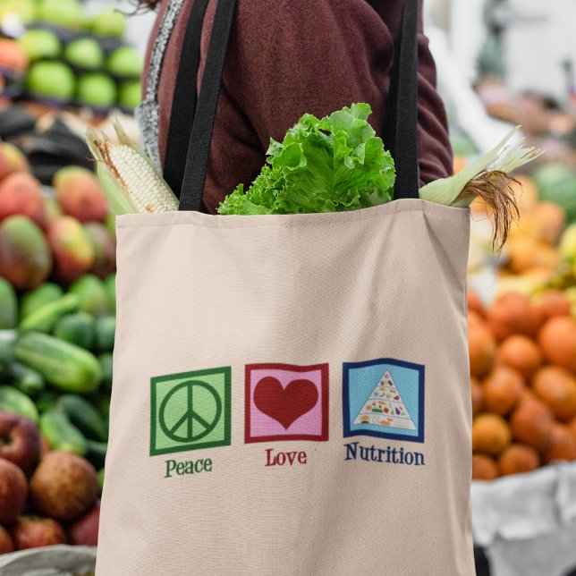 Tote Bag Peace Love Nutrition (Créateur téléchargé)
