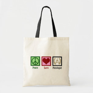 Tote Bag Peace Love Paralegal