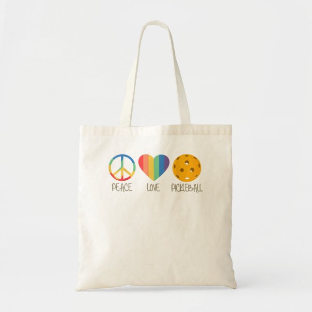 Tote Bag Peace Love Pickleball 338 (Devant)