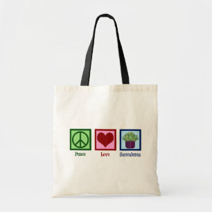 Tote Bag Peace Love Succulents