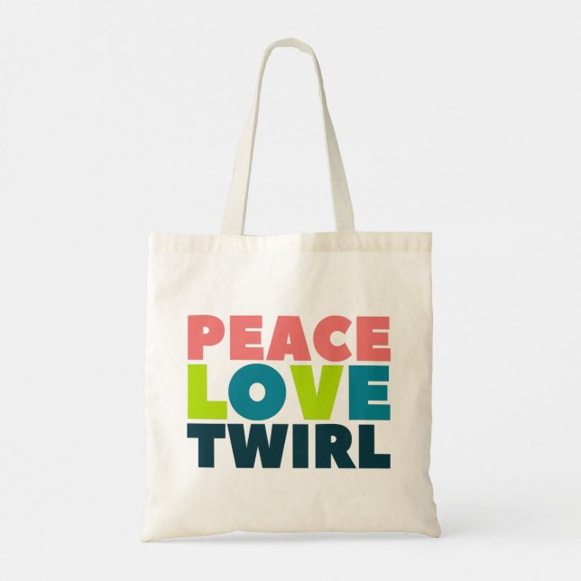 Tote Bag Peace Love Twirl Garde garde drapeau Twirler (Dos)