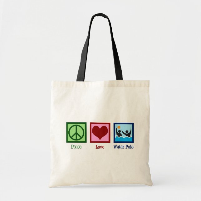 Tote Bag Peace Love Water Polo (Devant)