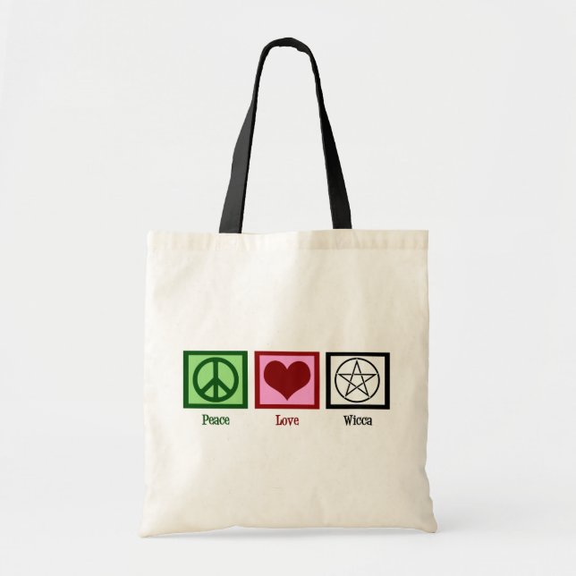 Tote Bag Peace Love Wicca (Devant)