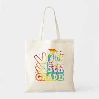 Tote Bag Peace Out 5e année d'études Dernier jour de l'écol