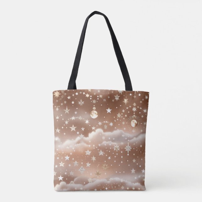 Tote Bag Peach Cream Moon Soft Warm Aesthetic (Dos)