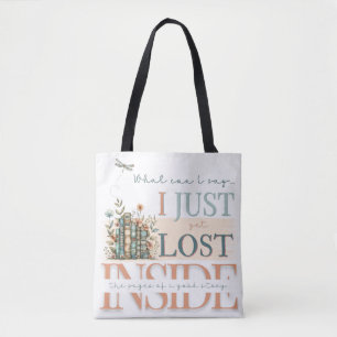 Tote Bag Peach Turquoise Bookish Romance Book Lovers Signat