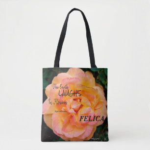 Tote Bag Peach Yellow Pink Blé Rose Photo