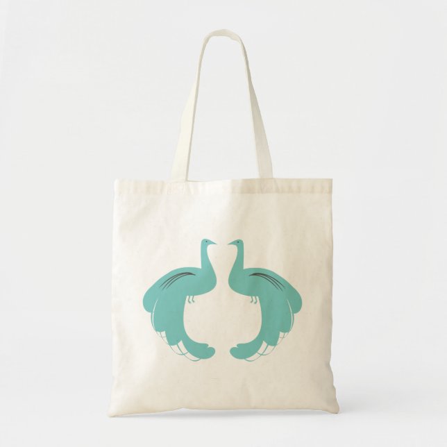 Tote Bag PEACOCKS dans AQUA Lightweight Fourre-tout (Devant)