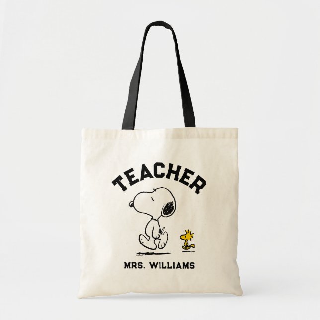 Tote Bag Peanuts Est. 1950 | Snoopy & Woodstock Teacher (Devant)