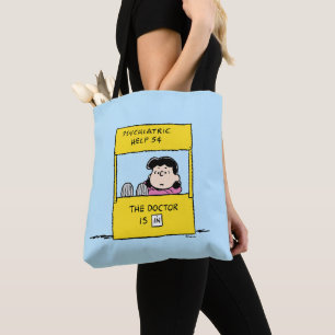 Tote Bag Peanuts   Lucy & the Doctor Is In