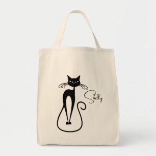 Tote Bag Peau fantaisiste de chat noir maigre Personnel