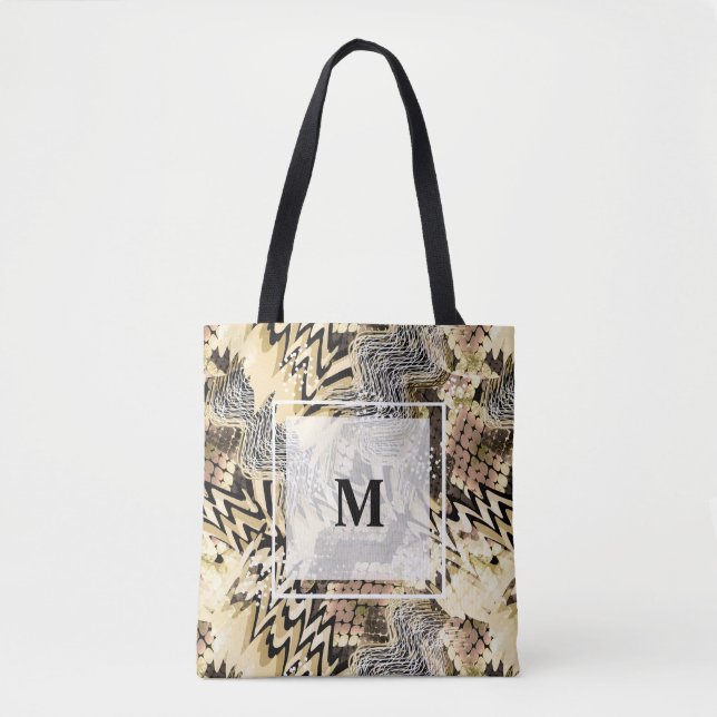 Tote Bag peau, léopard, serpent (Devant)