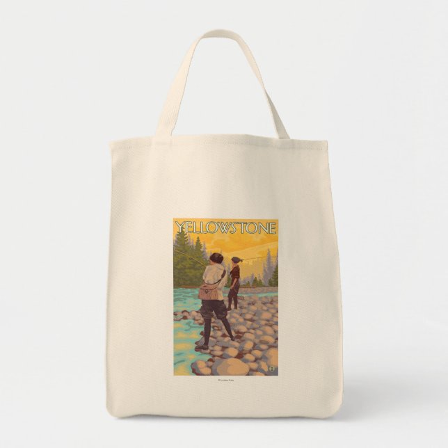 Tote Bag Pêche à la mouche - Parc national de Yellowstone (Devant)