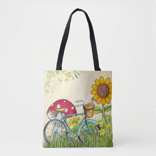 Tote Bag Pêche à vélos bleu (Devant)