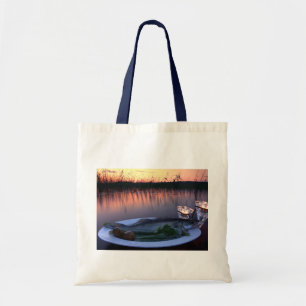 Tote Bag Pêche fraîche sur une assiette avec légumes