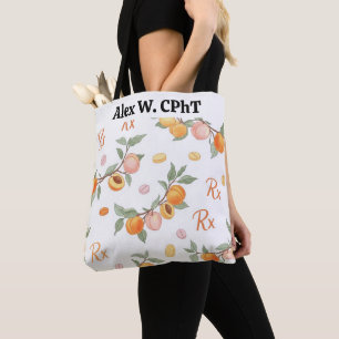 Tote Bag Pêche personnalisée, abricots et pharmacie RX Four