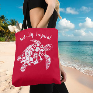 Tote Bag Pêcheur de tortue hawaïenne Cherry Rouge esthétiqu