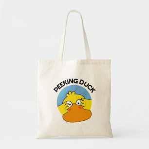 Tote Bag Peeking Canard Funny Animal Chinois Plat Pun