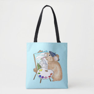 Tote Bag Peintre d'air Plein Pika Artist Critter