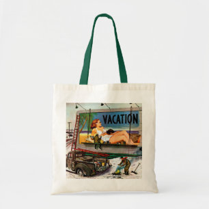 Tote Bag Peintres de panneau-réclame en hiver par Stevan