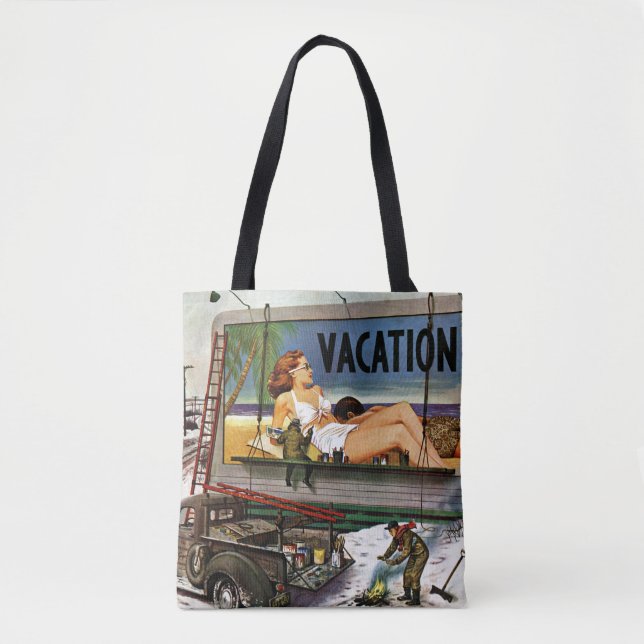 Tote Bag Peintres en tableau en hiver par Stevan Dohanos (Devant)