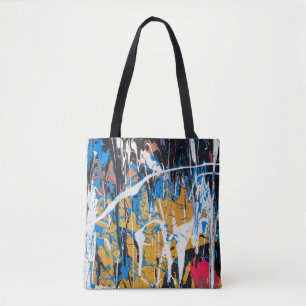 Tote Bag Peinture à goutte colorée : mur de graffiti.